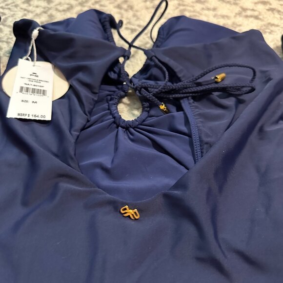 PQ SWIM {NWT} Keyhole Braided One Piece Swimsuit | Navy | Medium - Picture 4 of 11